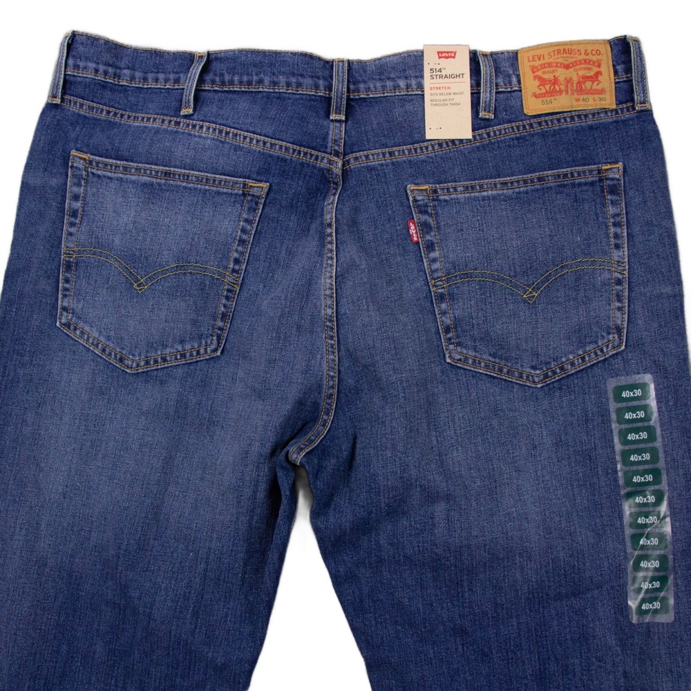 Levi's 514 Straight Fit Jeans Mens 40x30 Medium‎ Wash Denim Pants NWT